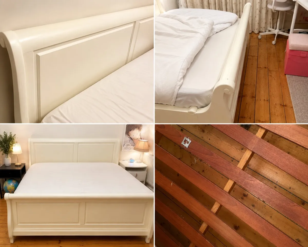 Solid Mahogany Super King Sleigh Bed - Image 1