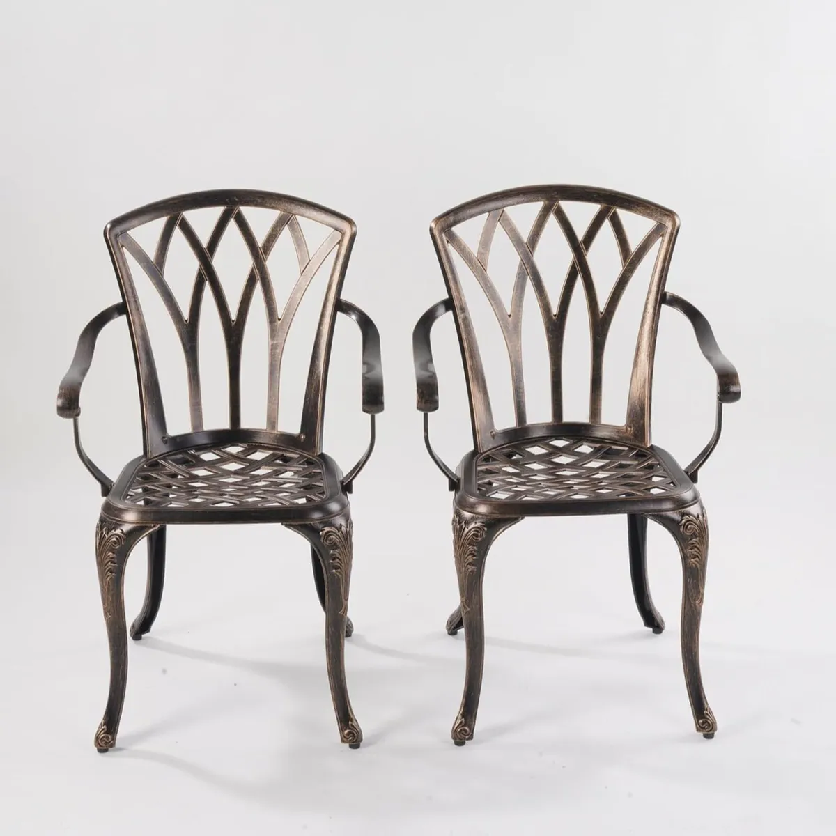 Aluminium Garden Chairs Rose Design Antique Style - Image 4