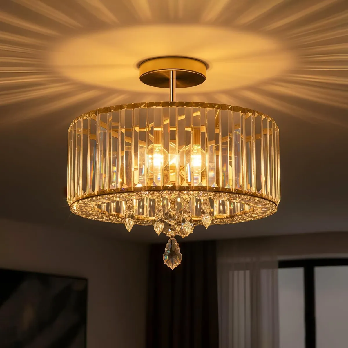 Crystal Ceiling Lights 3-Light Modern LED - Image 2