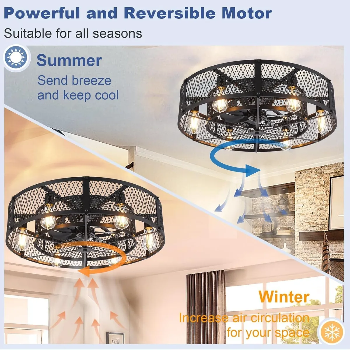 Ceiling Fan with Light: 26 Inch Remote Control - Image 2