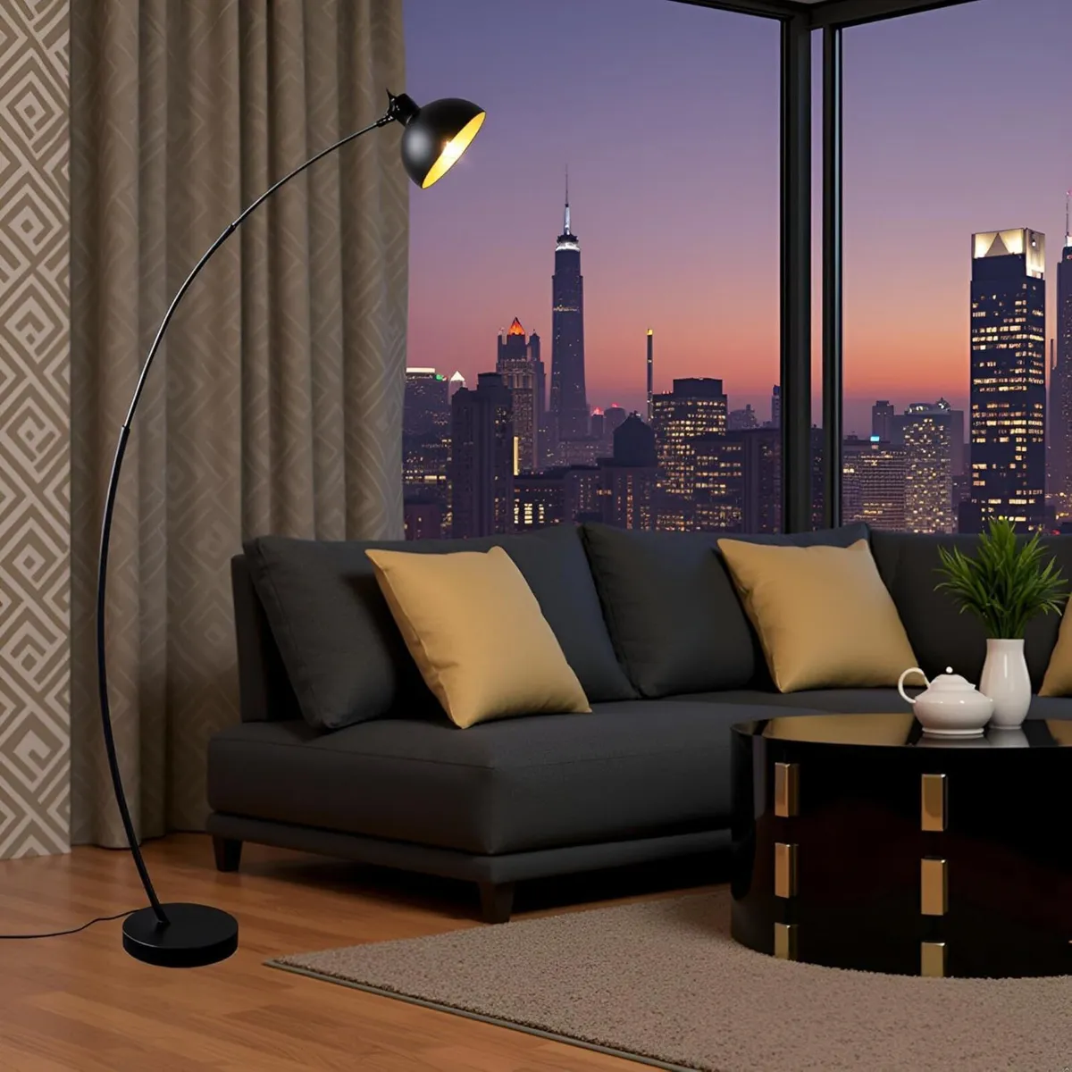 Arc Floor Lamp LED Metal with Interior 6W - Image 2