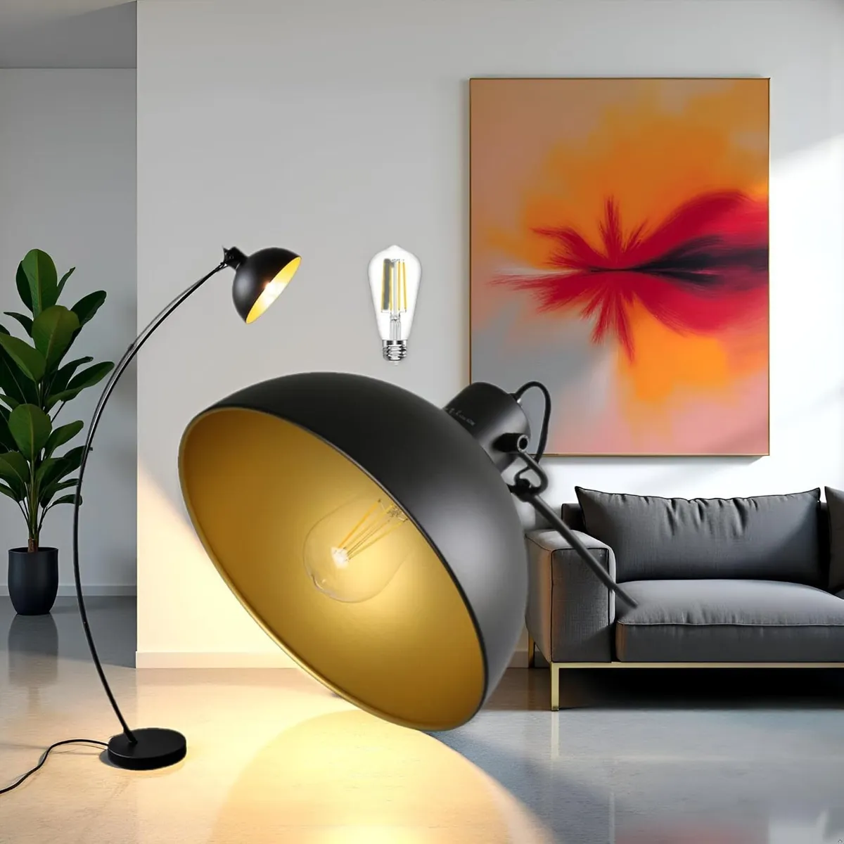 Arc Floor Lamp LED Metal with Interior 6W - Image 3
