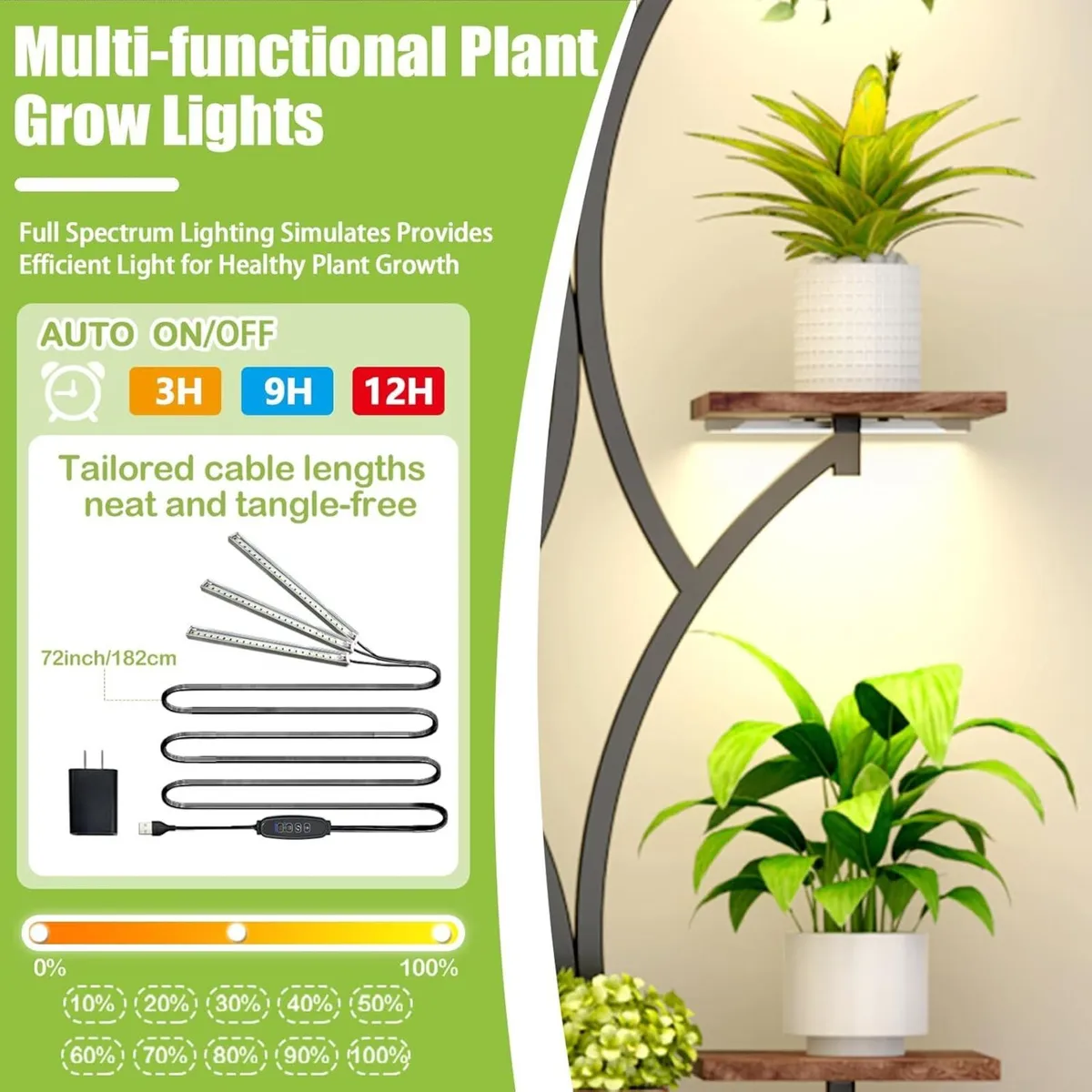 Plant Stand with Grow Lights 8tiered 63 - Image 4