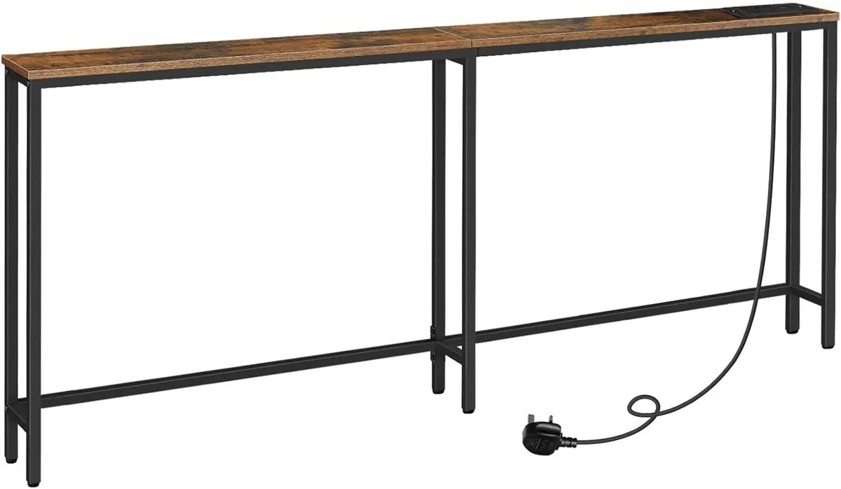 Narrow Console Table with Charging Station 200CM - Image 1