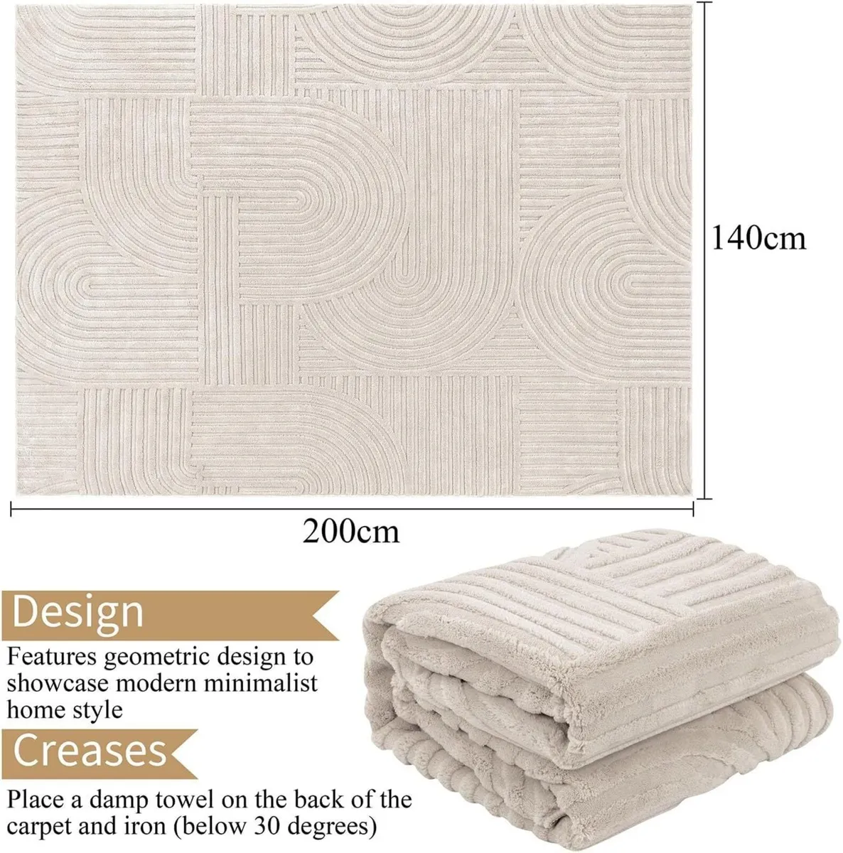Large Rugs for Living Room Fluffy Short Pile - Image 2