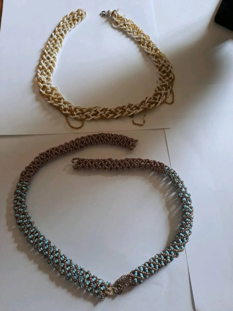 Vintage 1960s Handmade Beaded Necklaces - Image 1