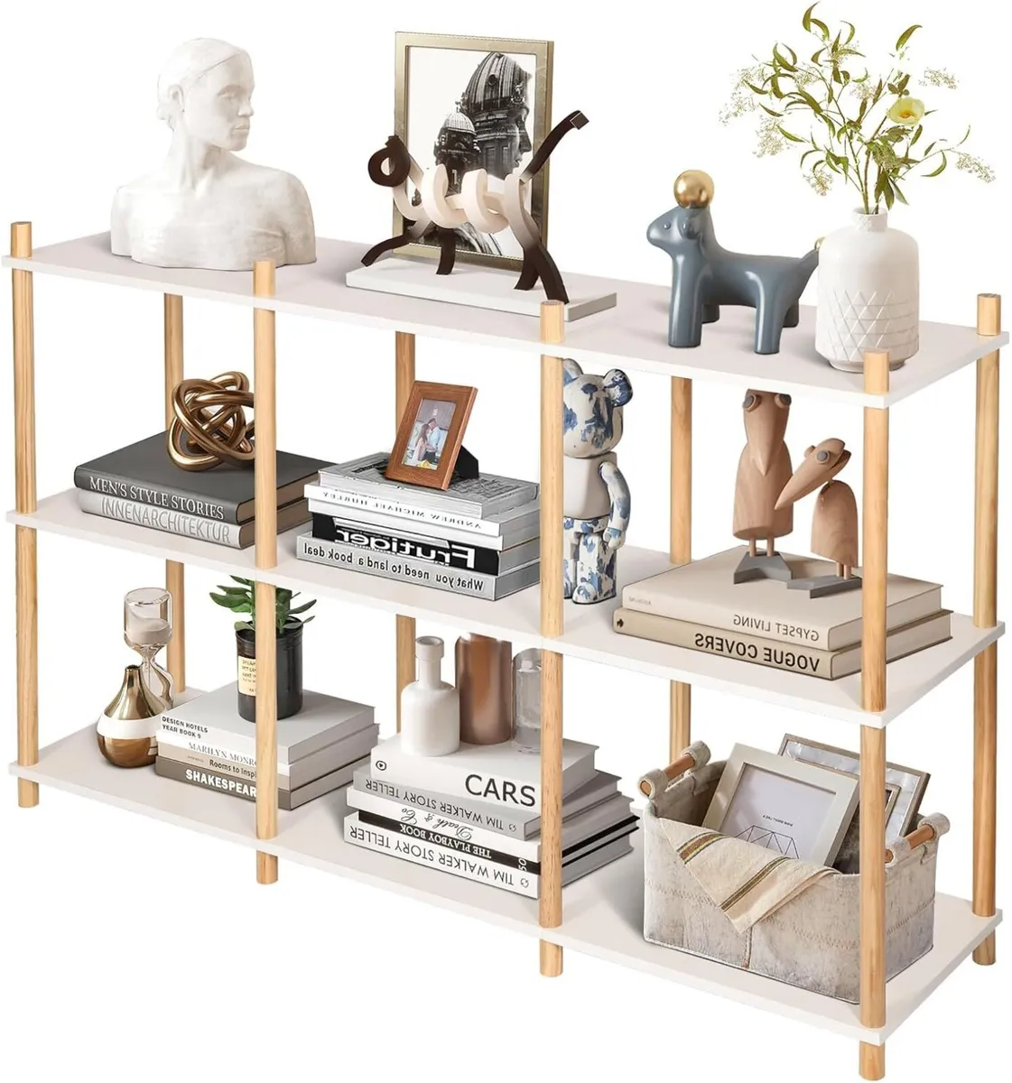 Bookcase Bookshelf 6 Cube Storage Unit Display Low - Image 1