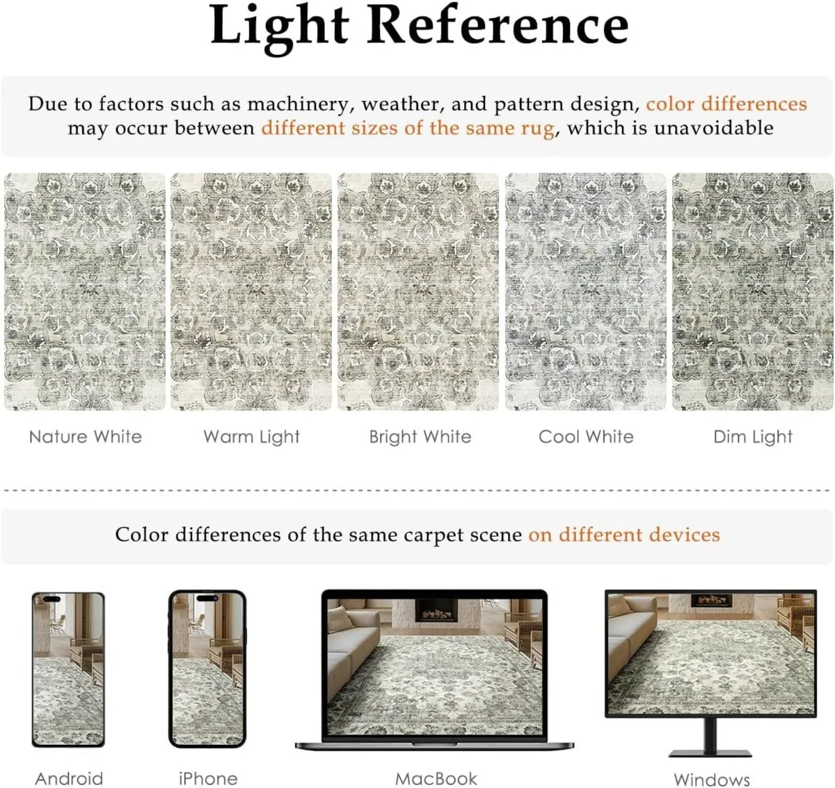 Vintage Rugs Living Room Rug Washable Carpet - Image 2