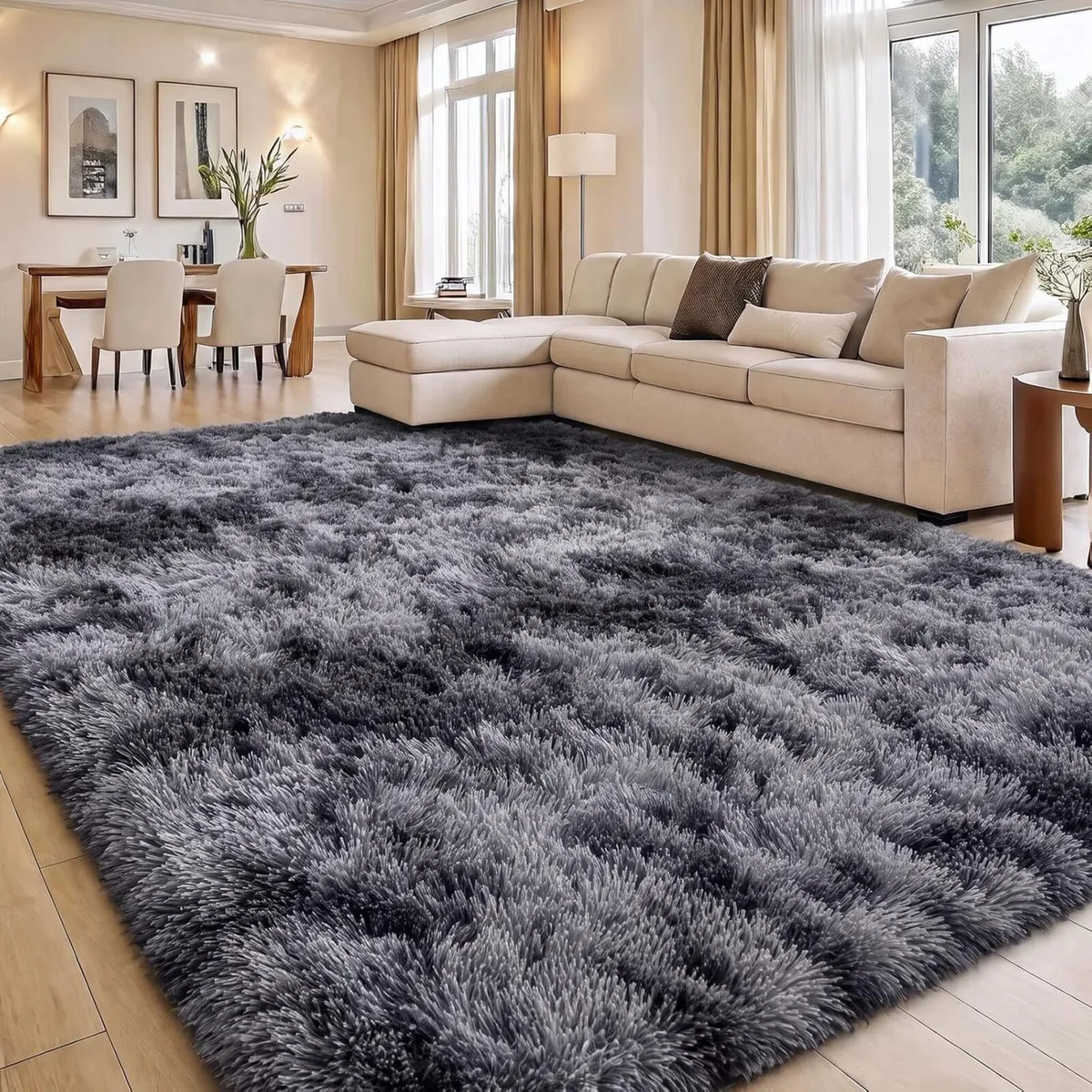 Fluffy Shaggy Rugs Living Room Machine Washable - Image 1