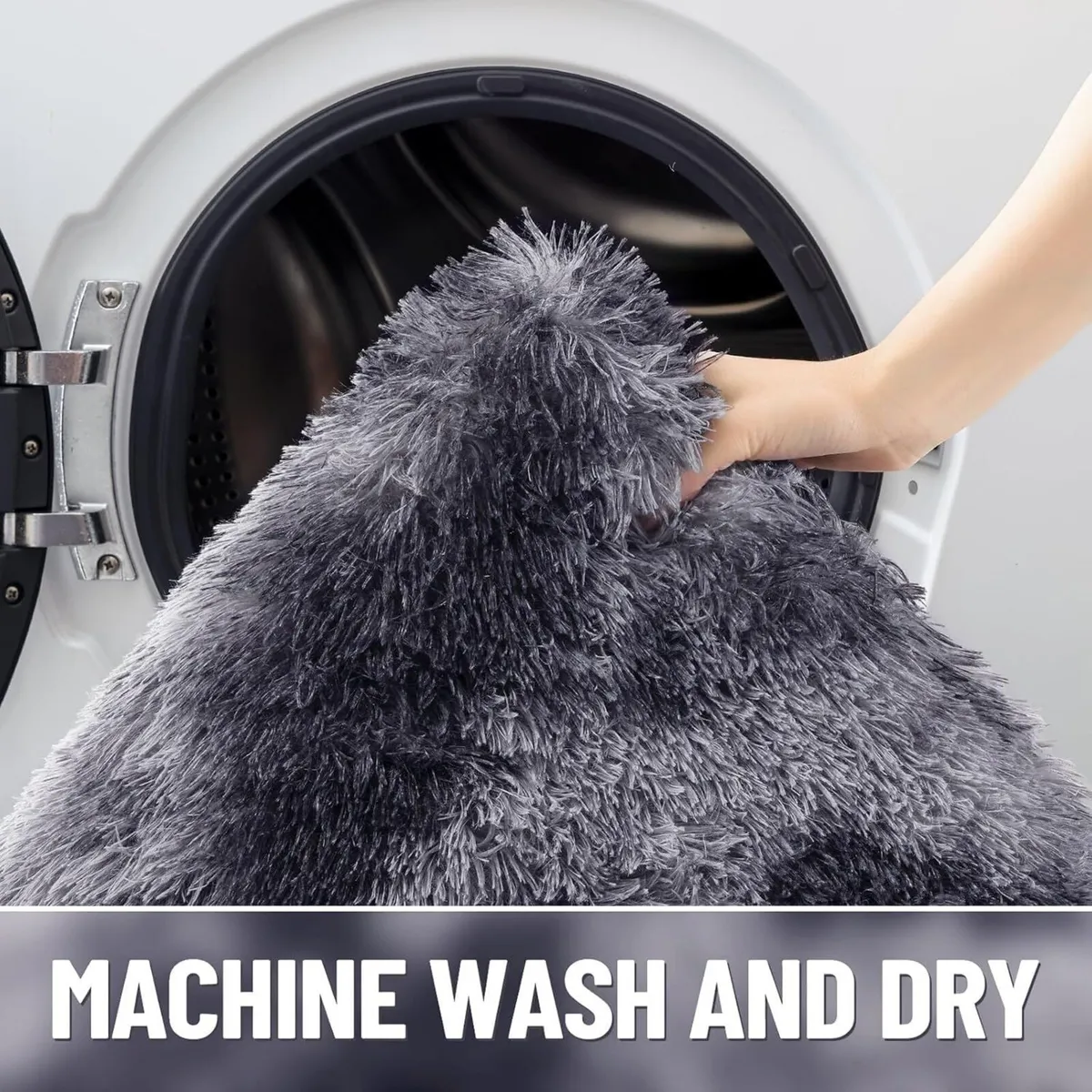 Fluffy Shaggy Rugs Living Room Machine Washable - Image 4