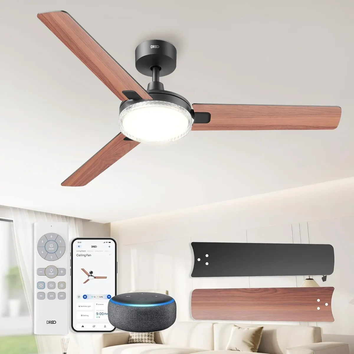 Ceiling Fans with Lights 52 Inch Fan 12 - Image 1