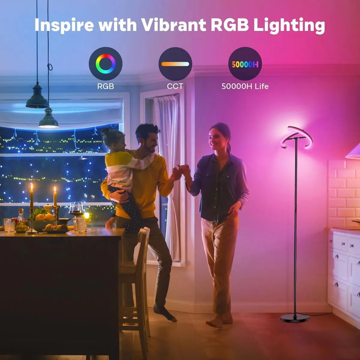 Floor Lamp Colour Changing Standing Modern - Image 2