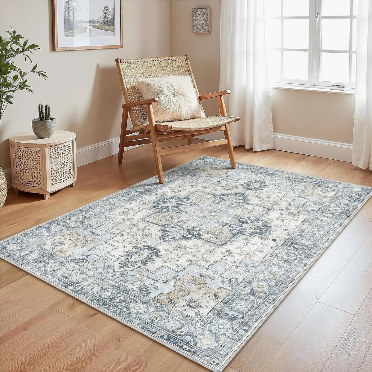 Extra Large Rug Washable Non-Slip Vintage Boho - Image 1