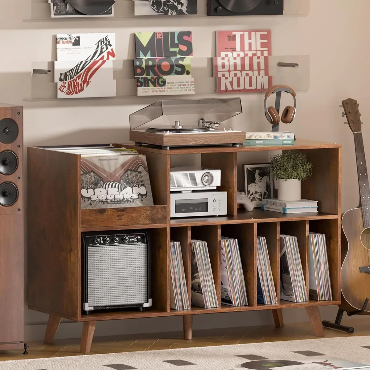 Large Record Player Stand Turntable with Storage - Image 1