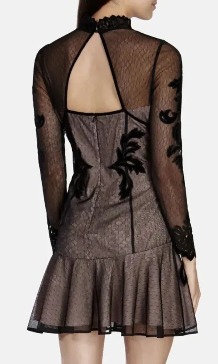 Karen Millen Velvet and Lace Dress - Image 1