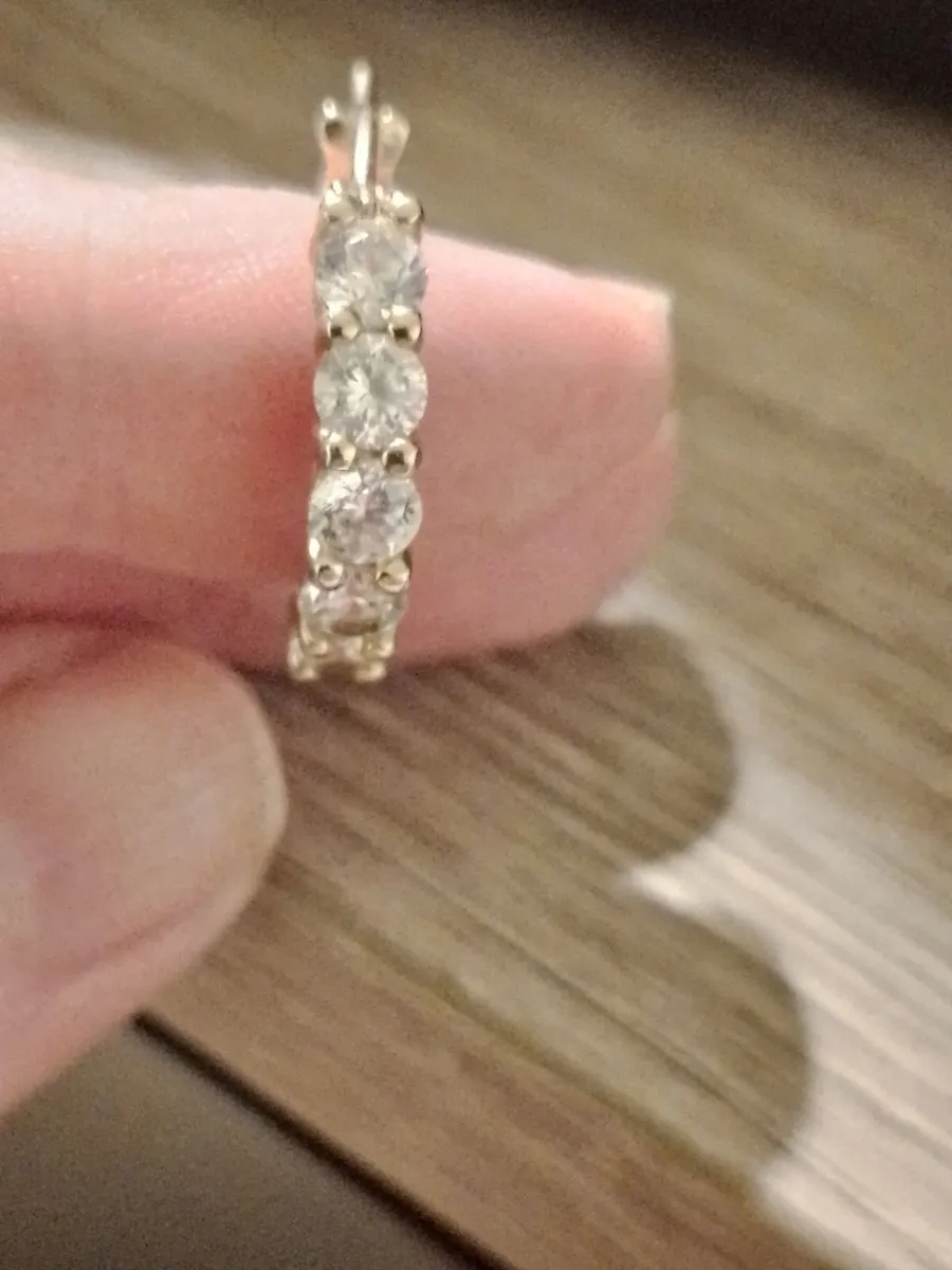 Gold over 925 Silver Earring with 5 Cubic Zirconia - Image 2