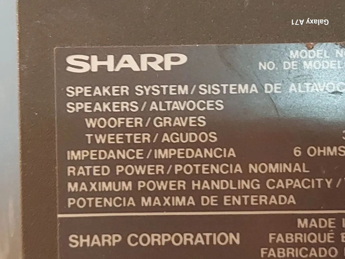2 Sharp Speakers, Model CP-NX10H, great condition - Image 3
