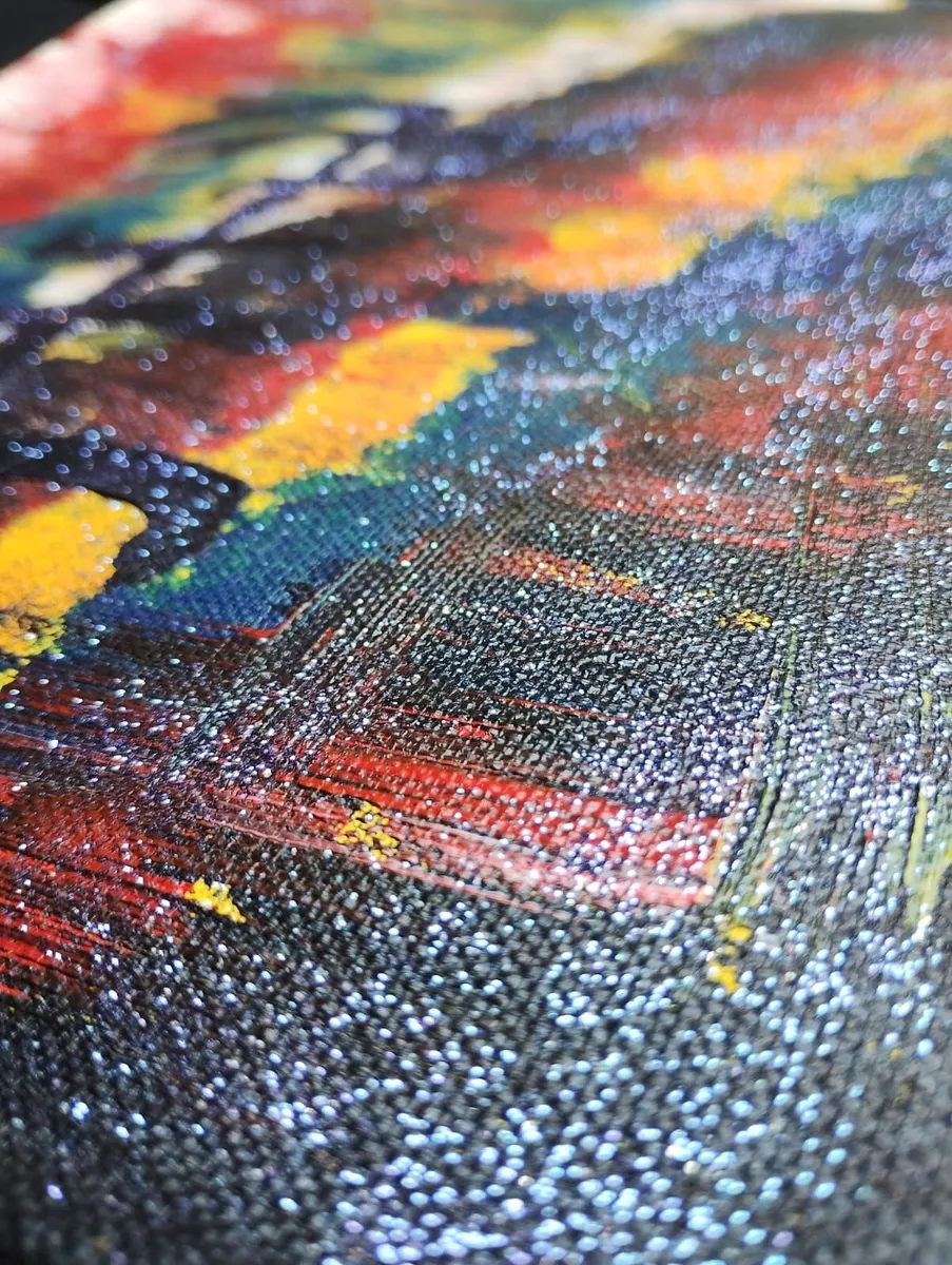 Prismatic Rhythm: An Original Vintage Impasto - Image 2