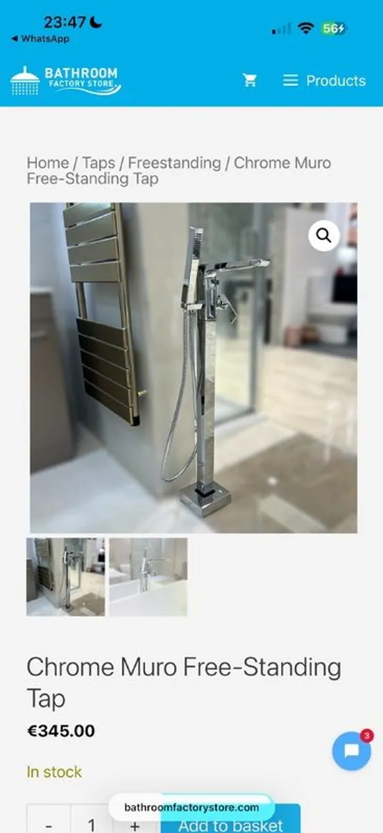 Free-Standing Bath Tap Chrome - Image 1