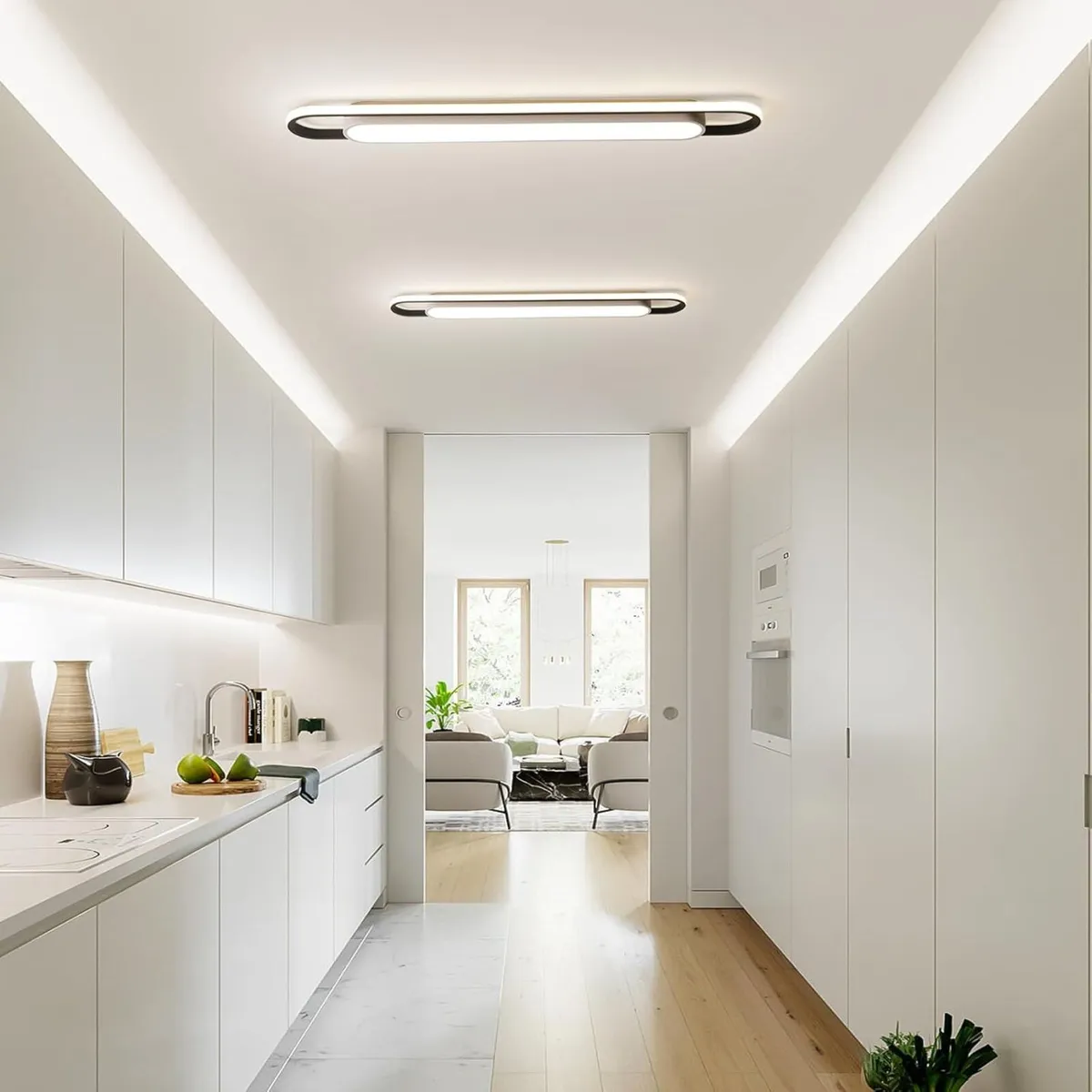 LED Ceiling Light Modern Linear Lamp 92CM Smart - Image 4