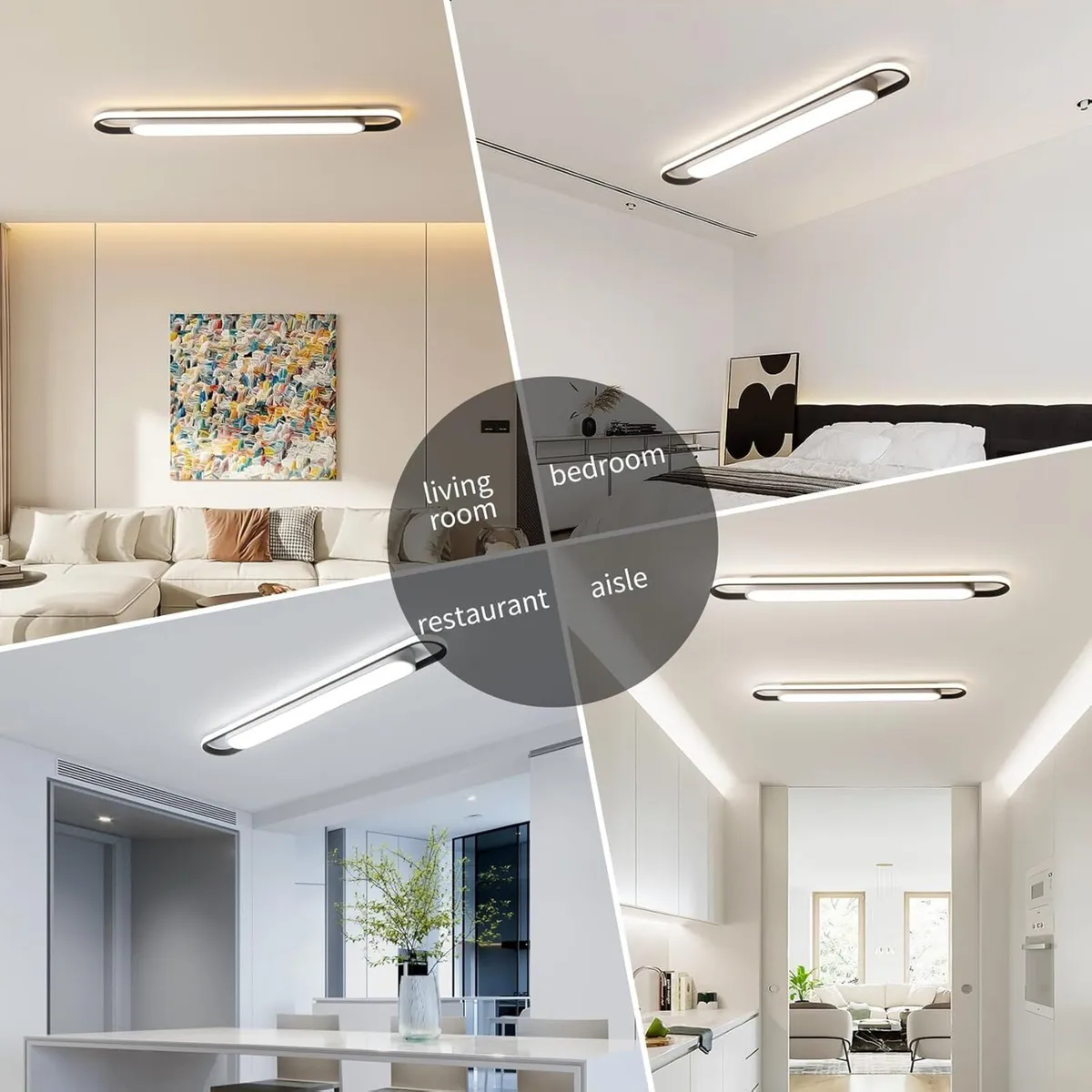 LED Ceiling Light Modern Linear Lamp 92CM Smart - Image 2