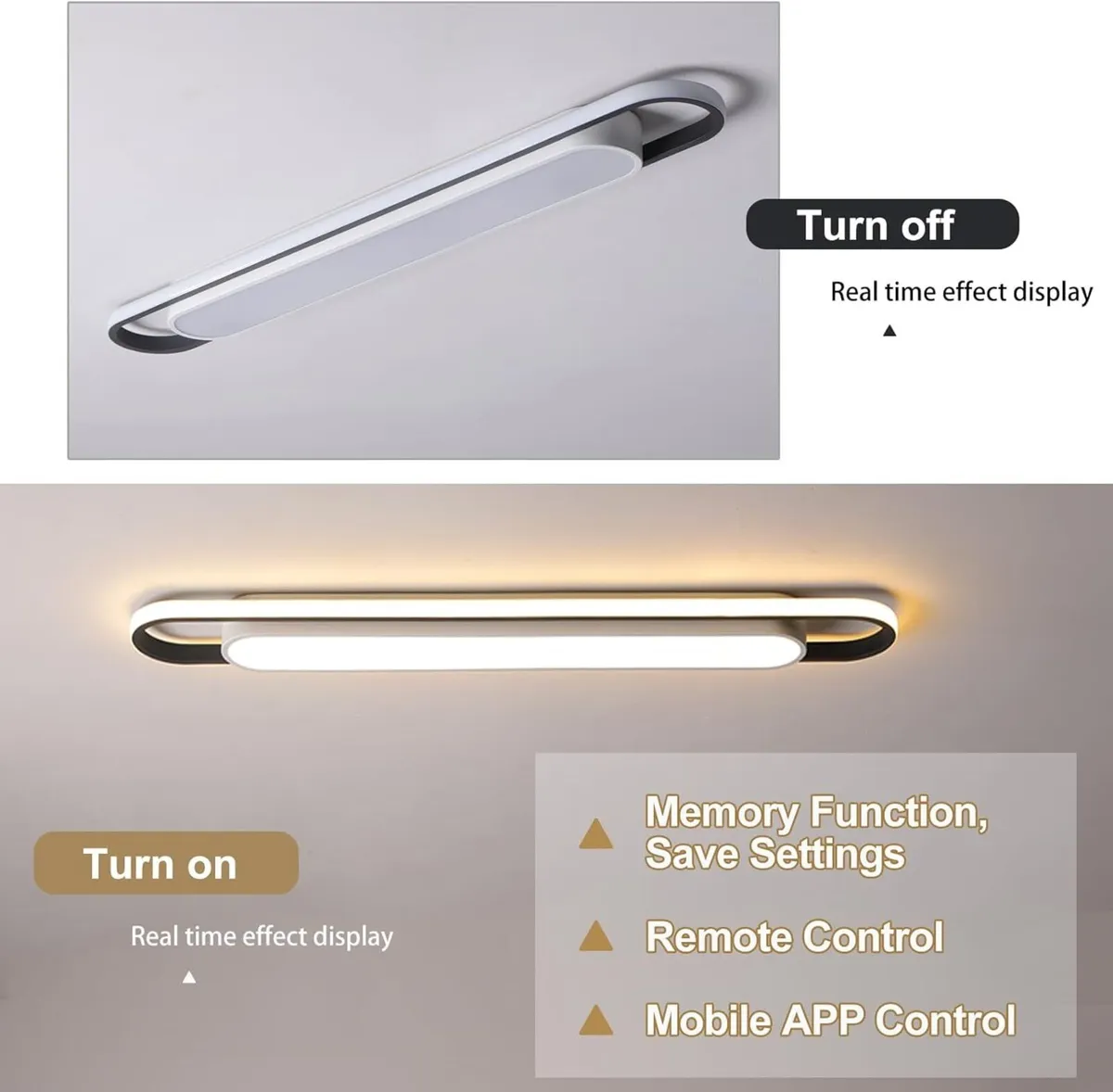 LED Ceiling Light Modern Linear Lamp 92CM Smart - Image 3