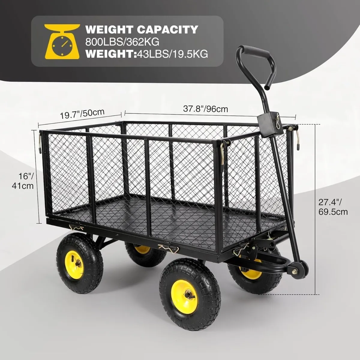 Oversized Garden Carts Wagon 800 Lbs Capacity - Image 2