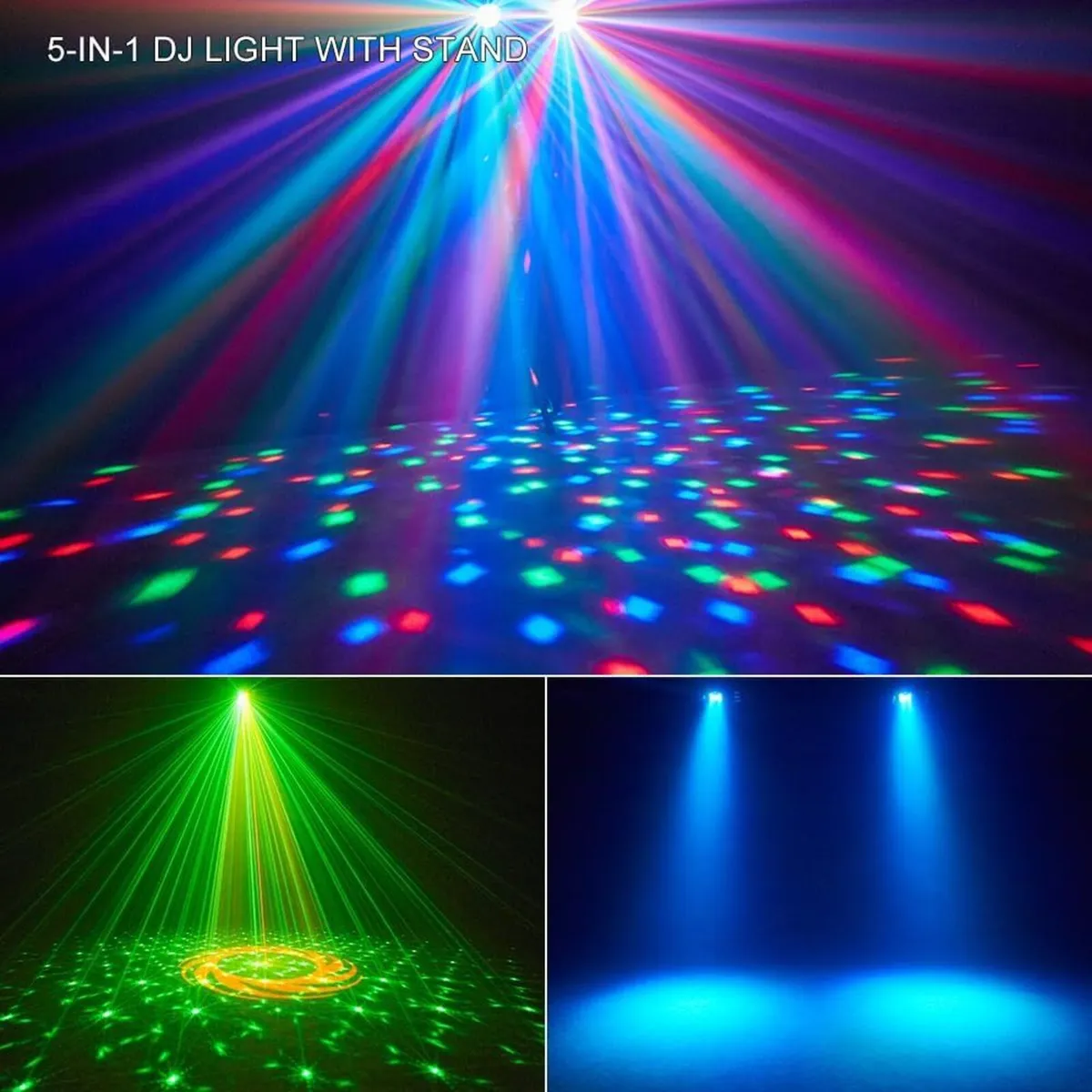5-In-1 LED Dj Stand Light System with Kaleidoscope - Image 2