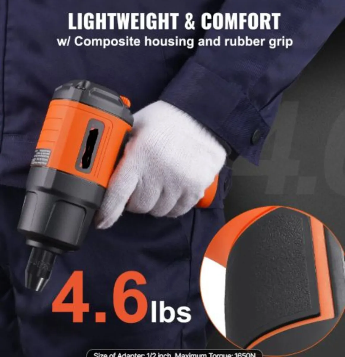 1.3 cm Air Impact Wrench, High Torque Up to 1894.6 - Image 2