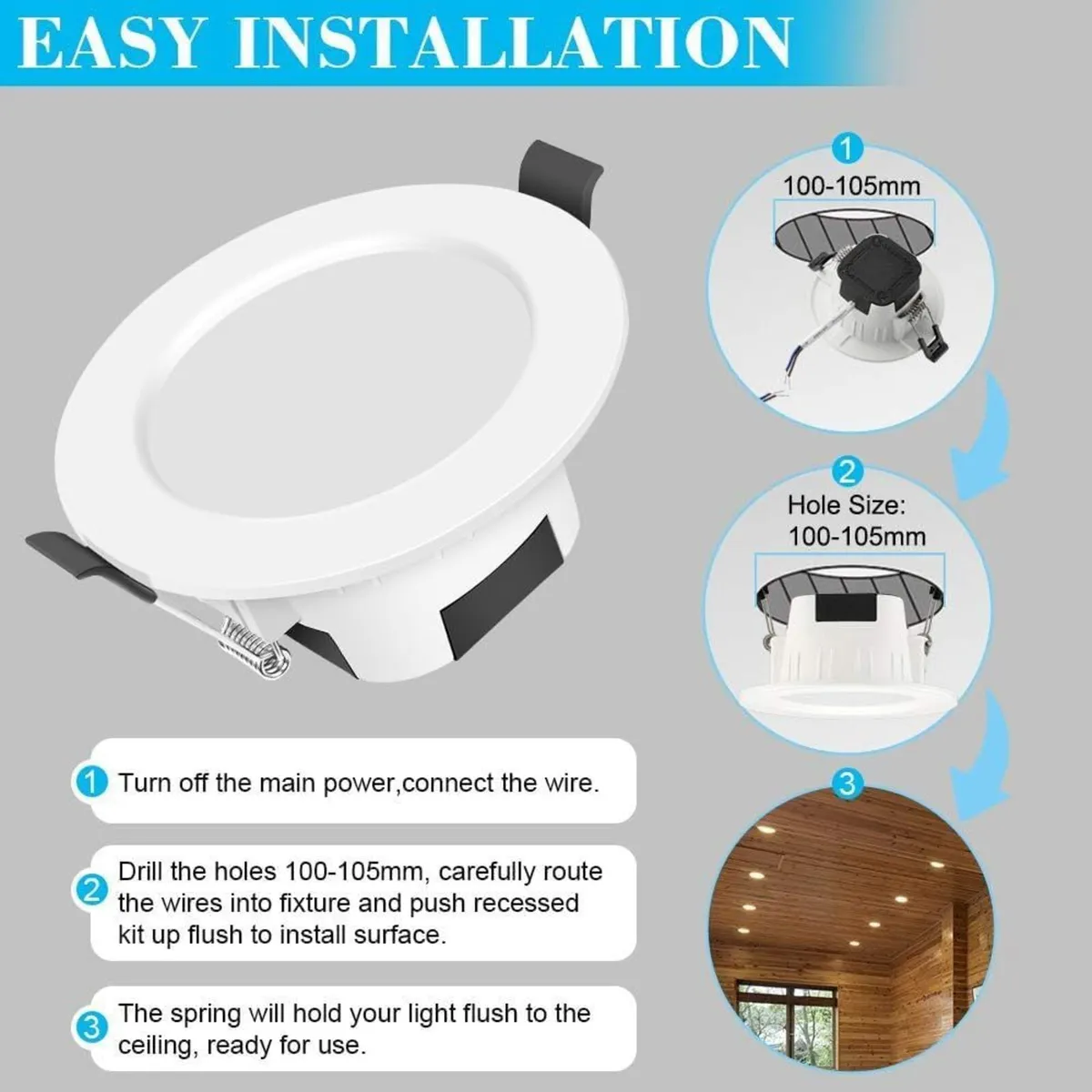 Wifi 9W Rgbw LED Recessed Ceiling Light Dimmable - Image 3