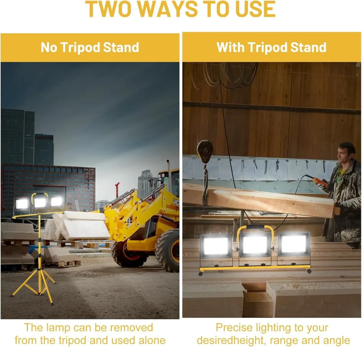 LED Work Light with Tripod 21000lm 3 Adjustable - Image 3