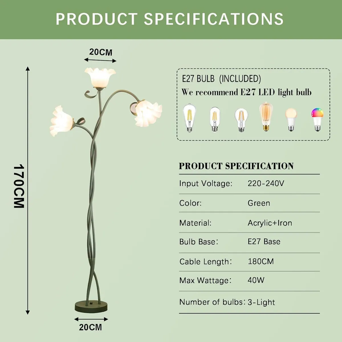 Floor Lamp 3-Colour Diy Standing for Home - Image 2