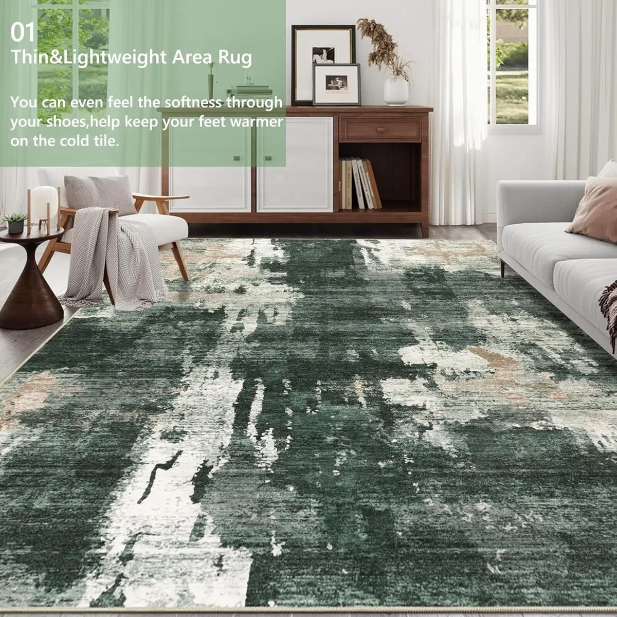 Modern Abstract Area Rug Living Room Extra Large - Image 2