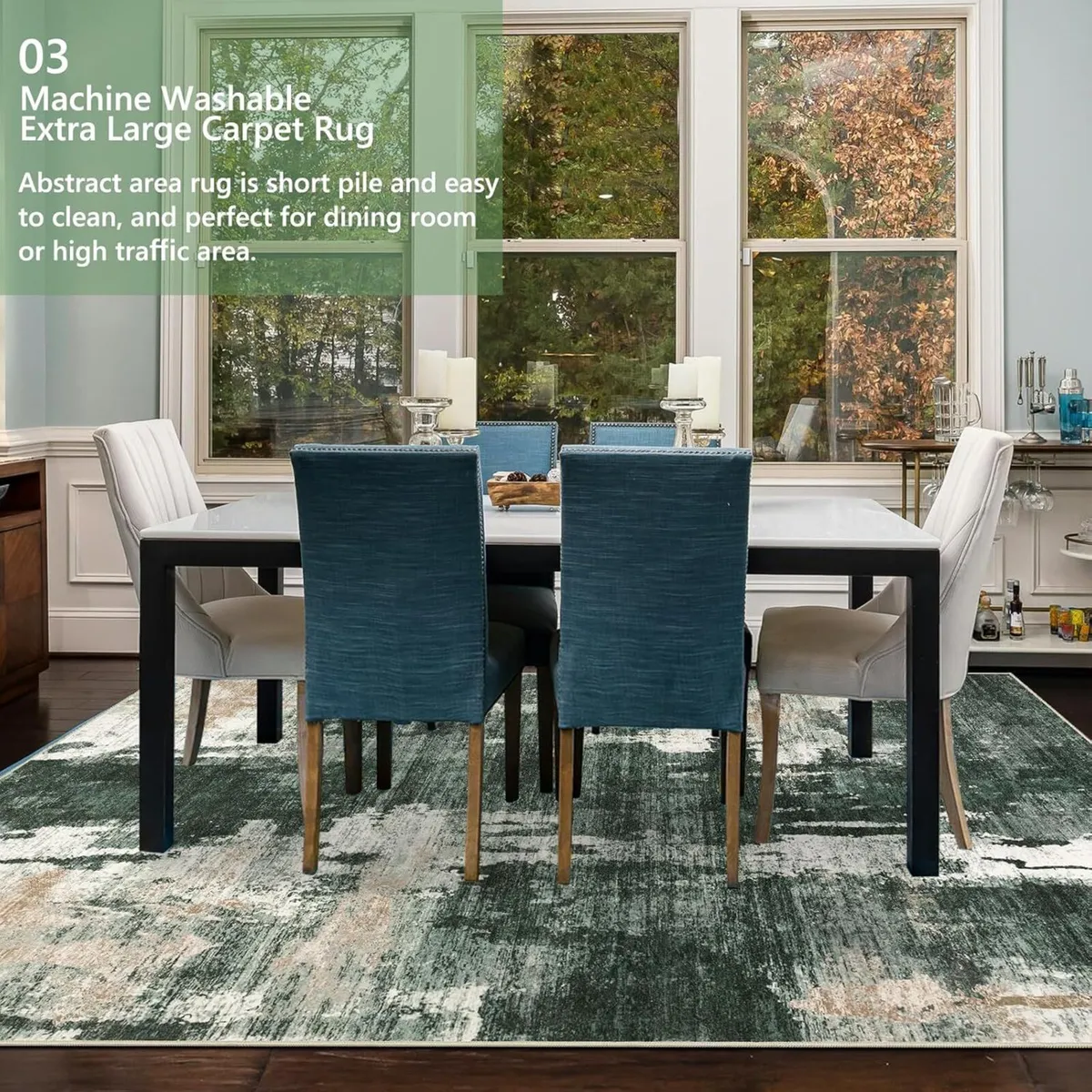 Modern Abstract Area Rug Living Room Extra Large - Image 4