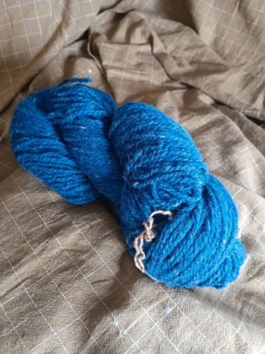 Irish DK Weight Wool Yarn Blue - Image 2