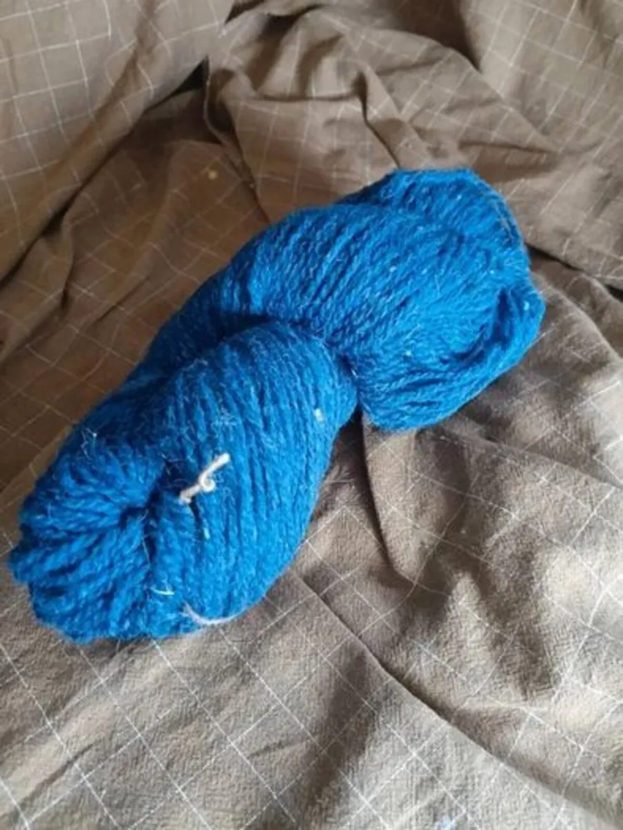 Irish DK Weight Wool Yarn Blue - Image 1