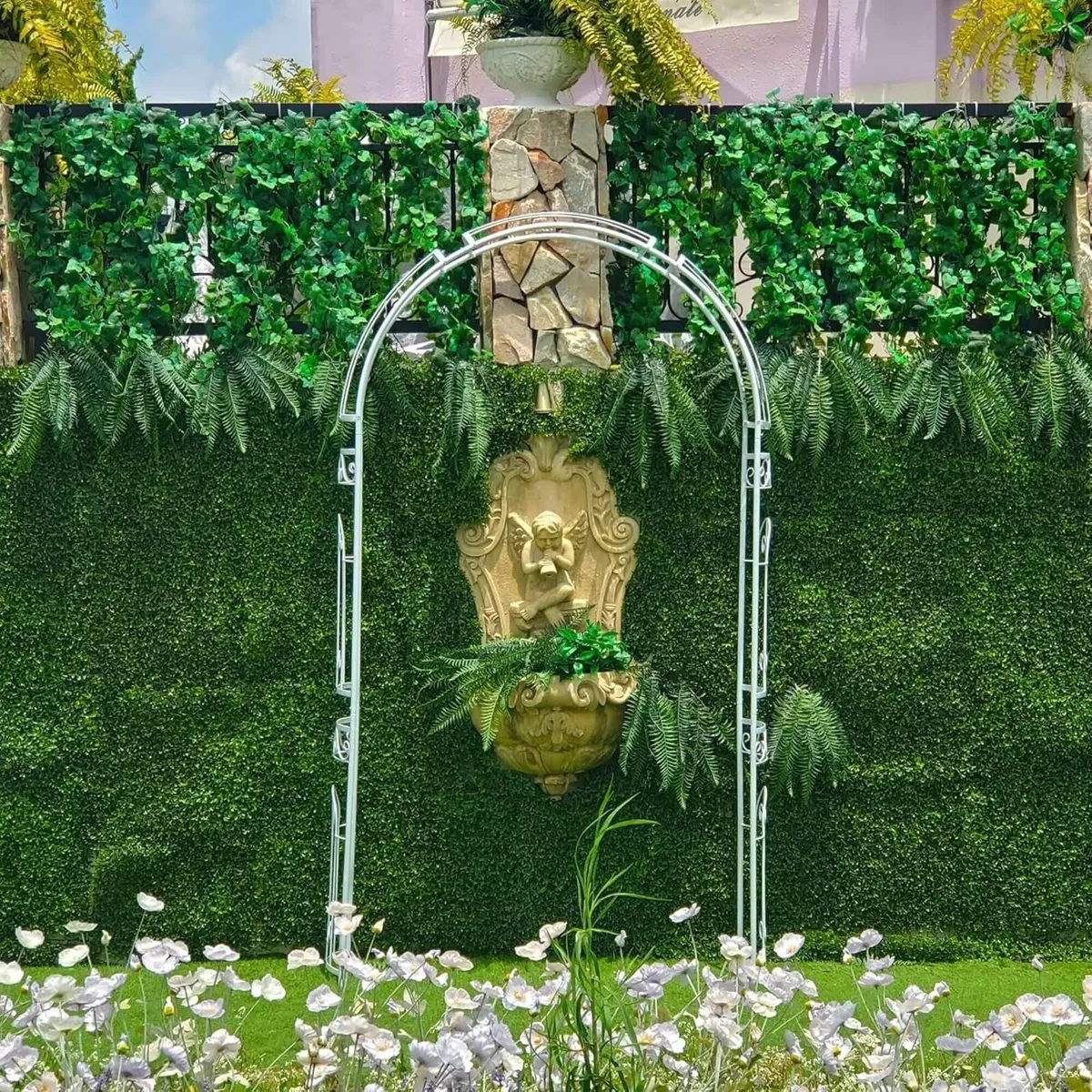 Scendor Wedding Arch Arbour Curved Metal Archway - Image 2