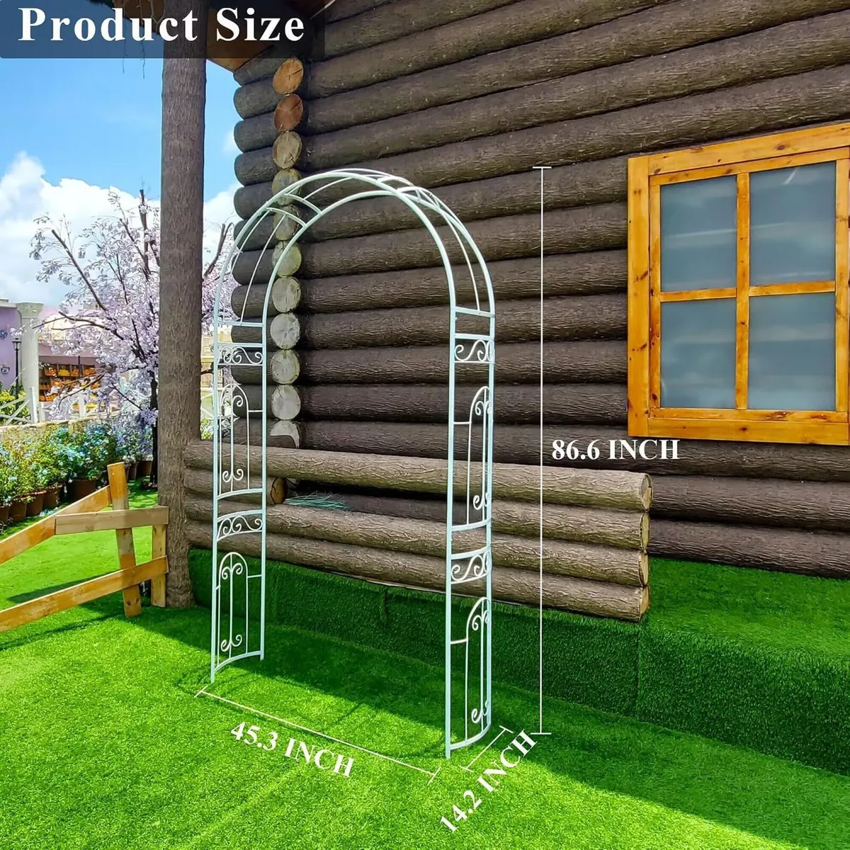 Scendor Wedding Arch Arbour Curved Metal Archway - Image 3