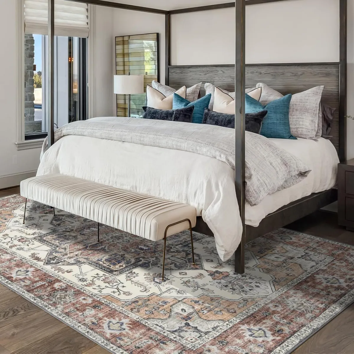 Living Room Rug Washable Large Brick - Image 3
