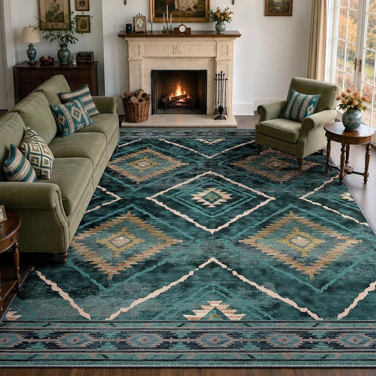 Washable Large Rugs Living Room Non-Slip - Image 1