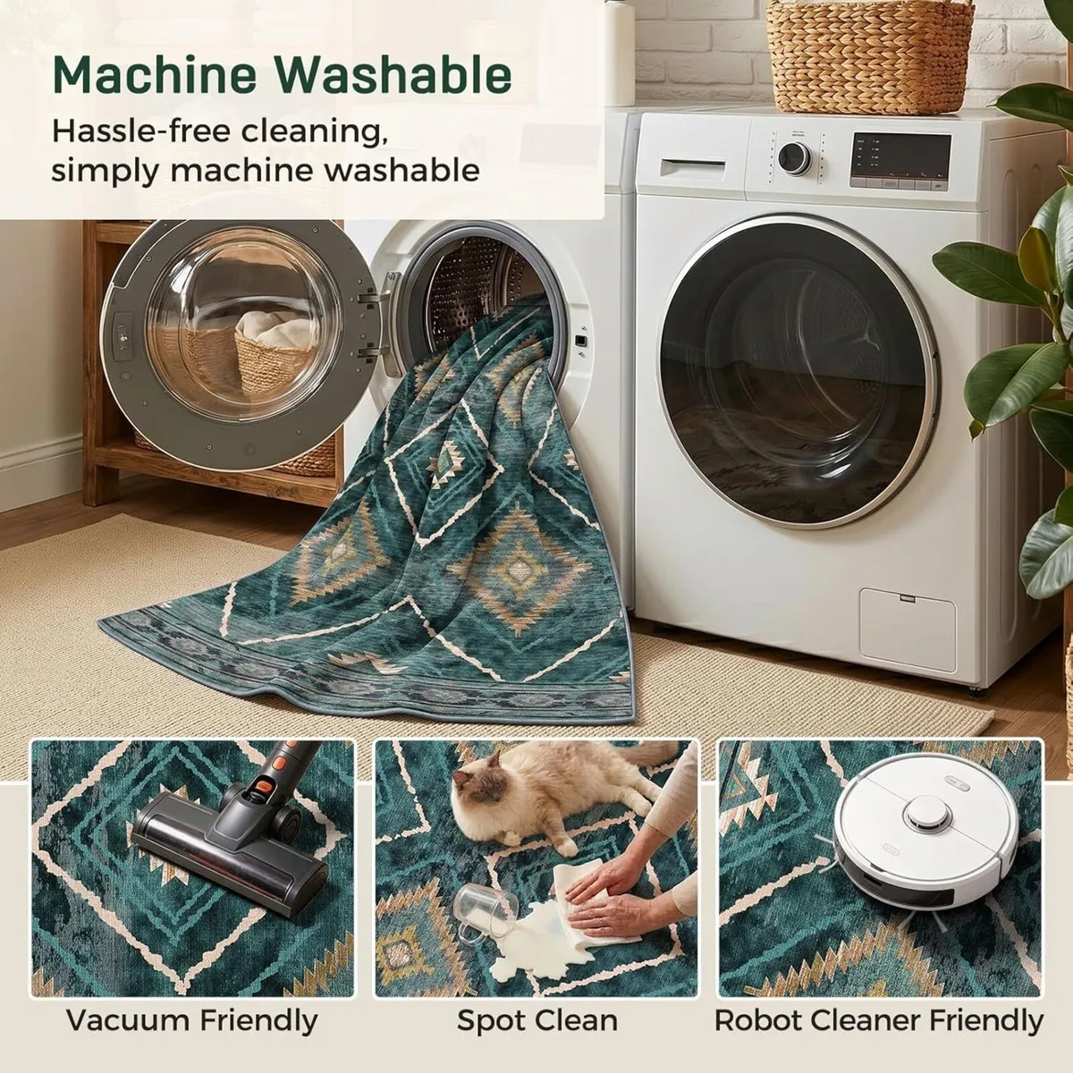Washable Large Rugs Living Room Non-Slip - Image 3