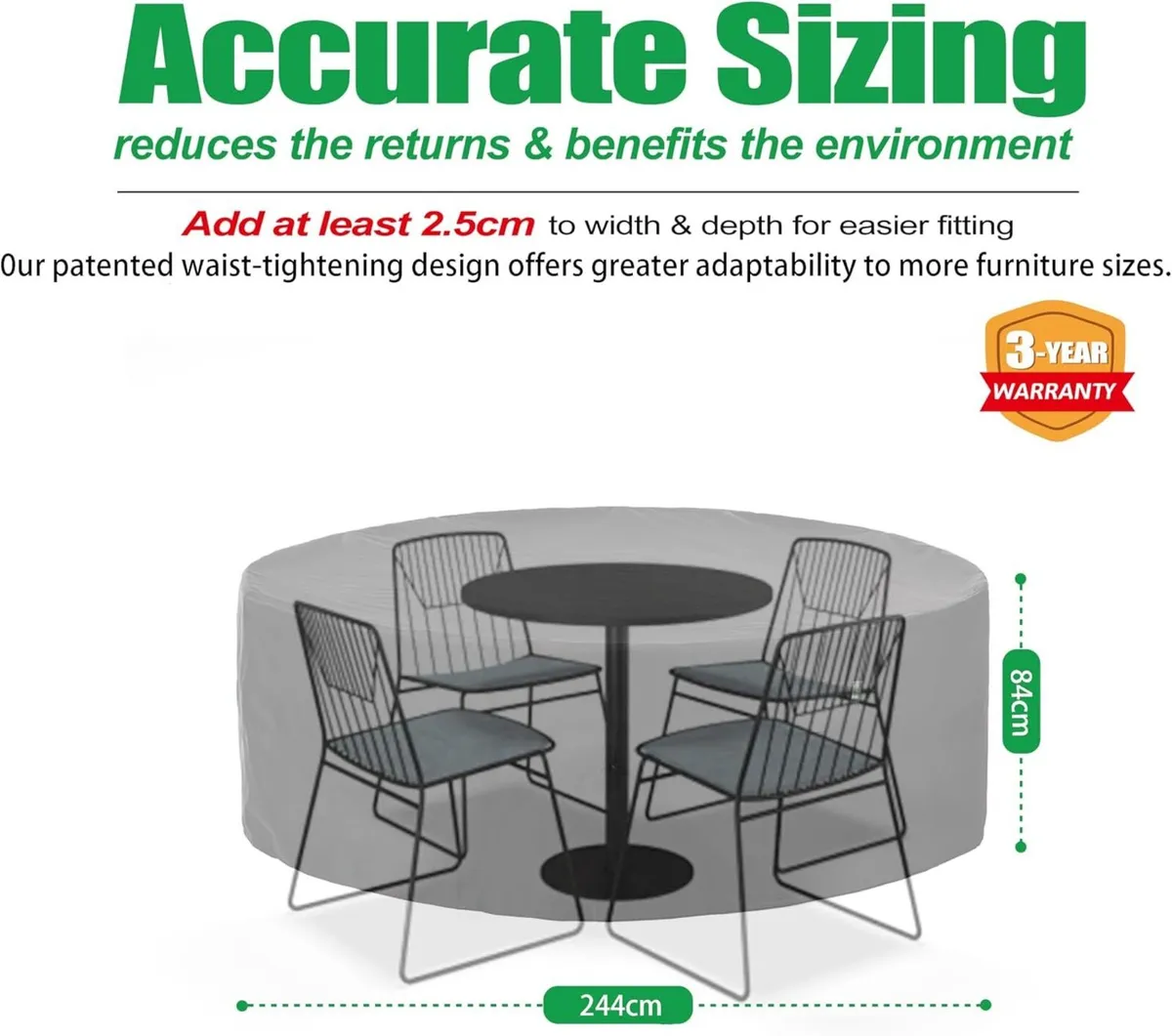 Round Garden Furniture Cover Waterproof - Image 2