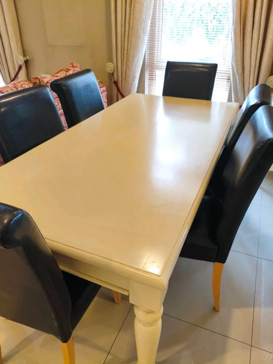 White Dining Table & Chairs - Image 1