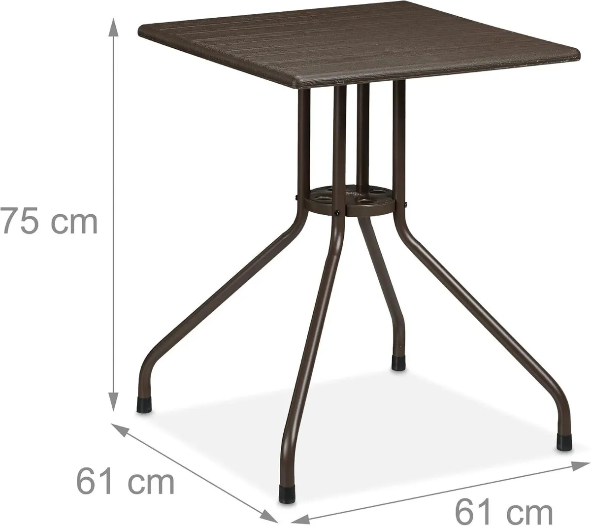 Garden Table in Wood-Look Steel 50% Plastic 75 - Image 3