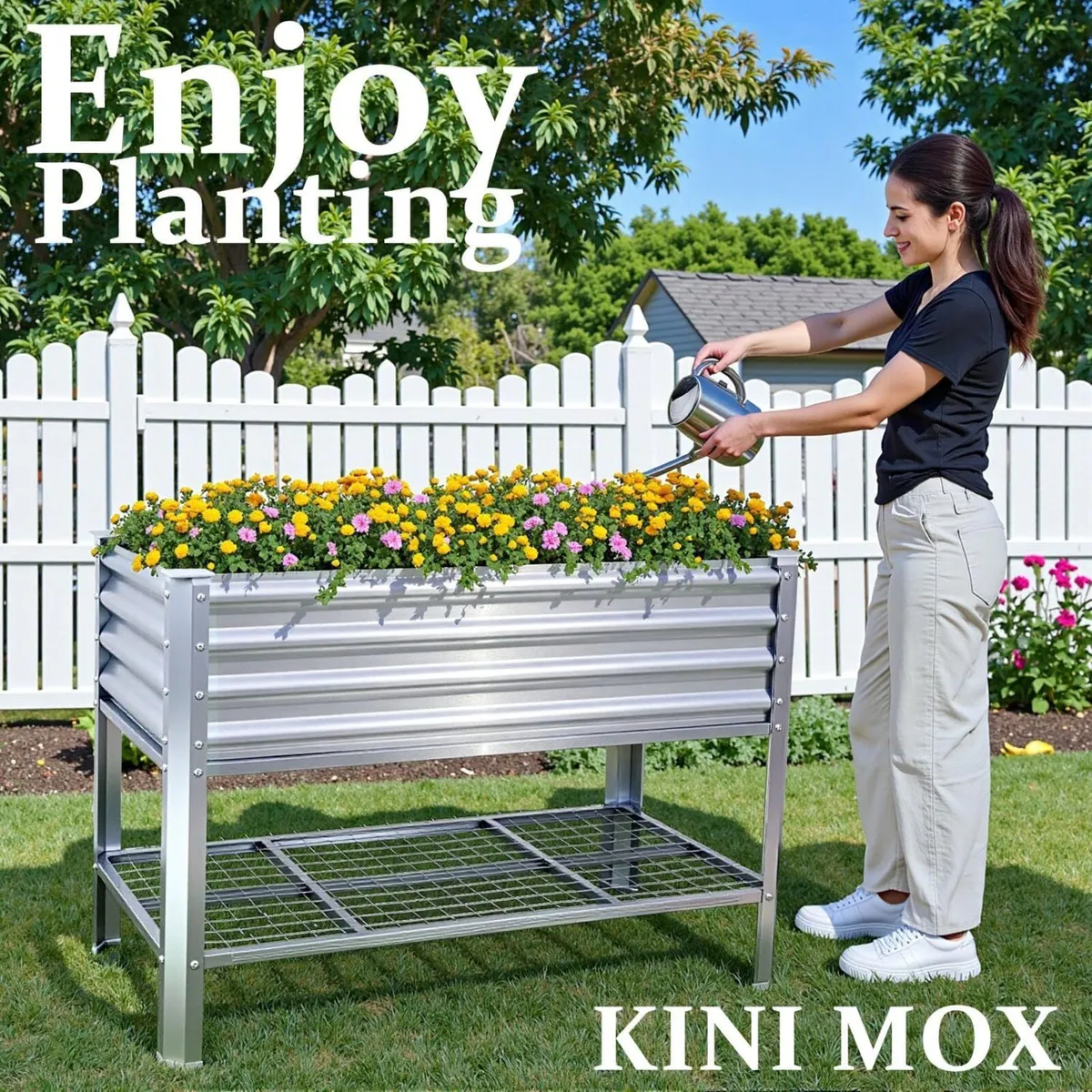 Garden Bed with Legs Galvanized High Boxes - Image 2