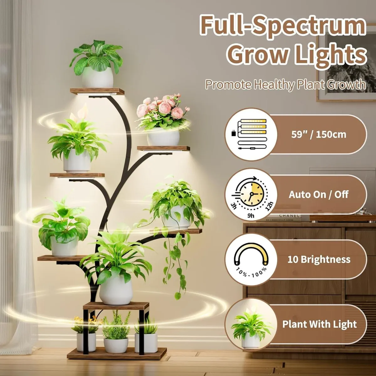 Plant Stand with Grow Lights 7 Tiered - Image 4