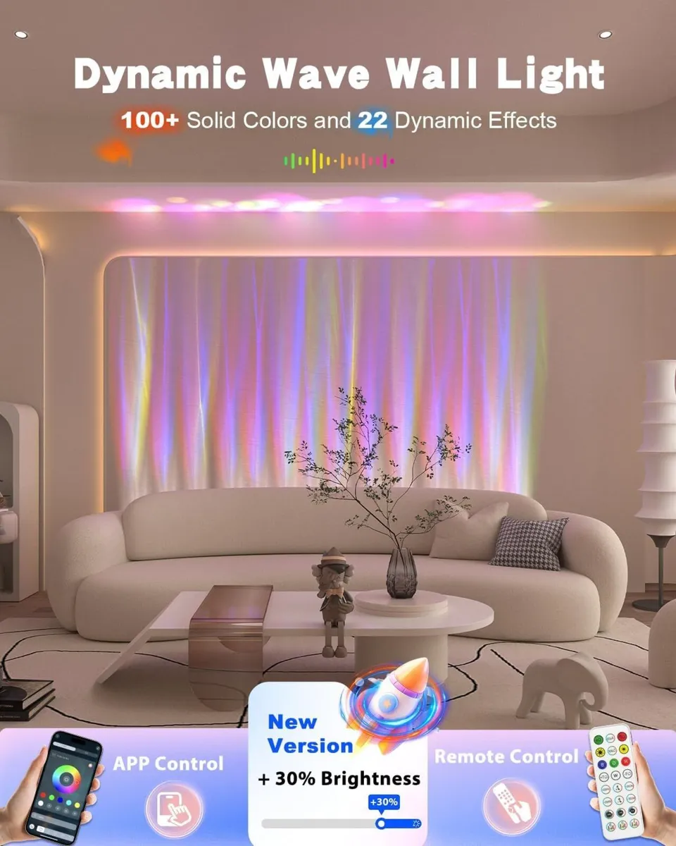Dynamic Wave Wall Light Flowing Water Visual RGB - Image 2