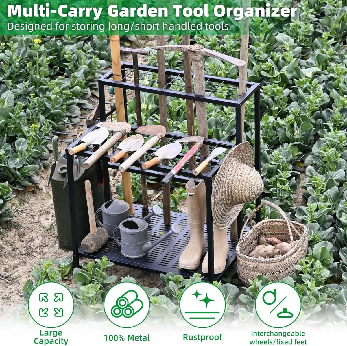 3-Tier Garden Tool Storage Organiser - Image 3