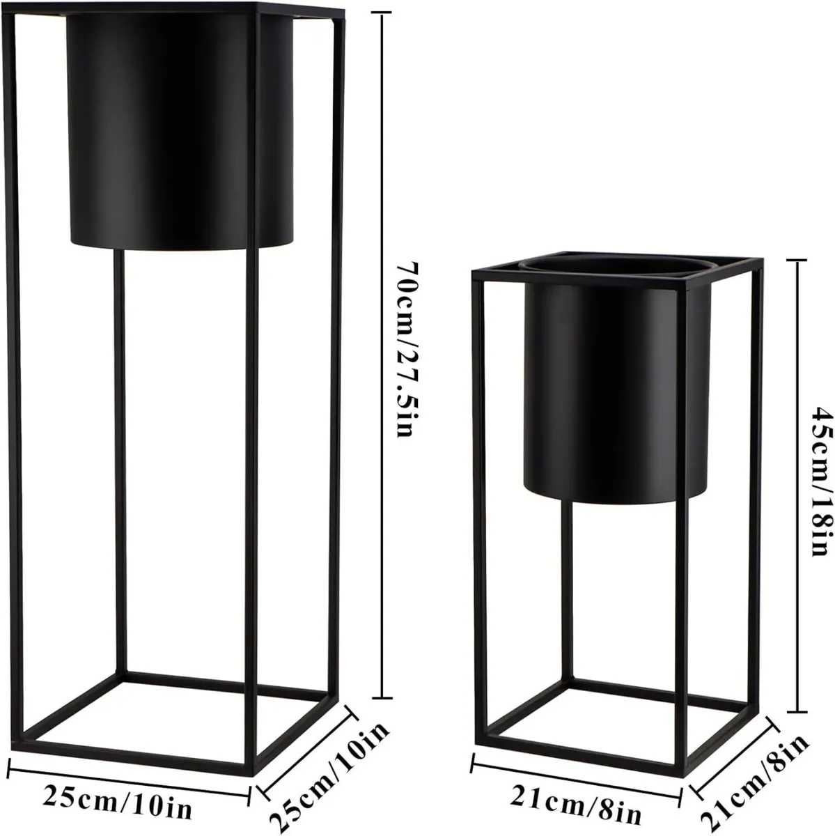 Morden Metal Craft Planters with Stand (Set of 2) - Image 4