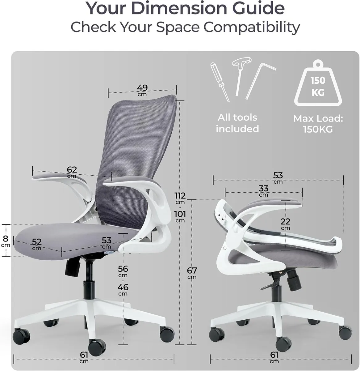 Model U Folding Office Chair for Small Spaces - Image 2